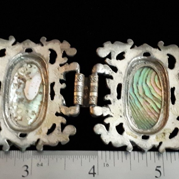 Vintage Abalone 4 Station Cuff - Picture 4 of 6